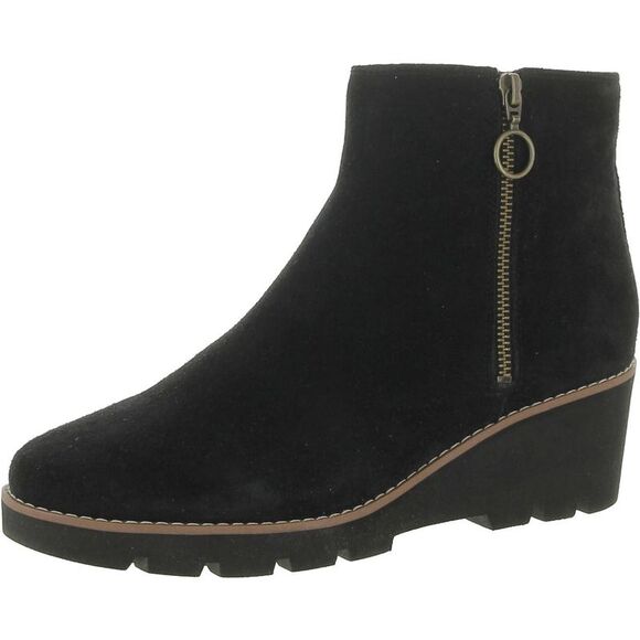 Vionic Womens Hazal Black Zipper Suede Booties Shoes NWT - Picture 1 of 3